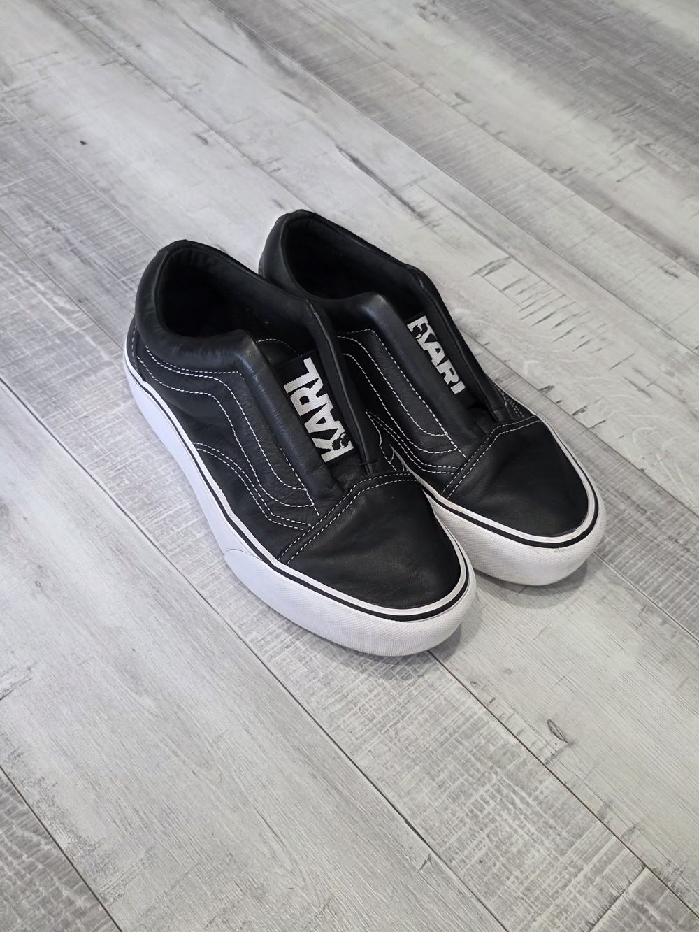 Karl Lagerfeld x Vans Black Platform Slip-On Sneakers - Picture 5 of 7